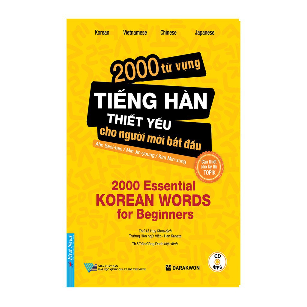 Sách 2000 từ vựng tiếng Hàn thiết yếu cho người mới bắt đầu