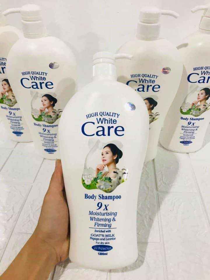 Sữa tắm dê Care 8X chai 1200ml hương thơm ngất ngây, giàu dưỡng chất giúp cải thiện làn da khô, ngăn ngừa lão hóa hiệu quả, da mịn màng