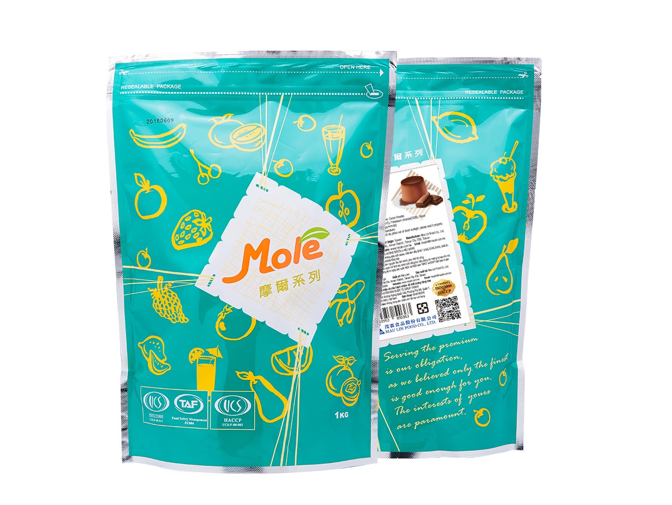 Bột pudding socola mole đài loan gói 1kg/ bột bánh plan đài loan
