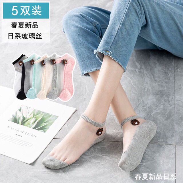 Sét 10 đôi tất gấu ren lụa công chúa hot trend 2022