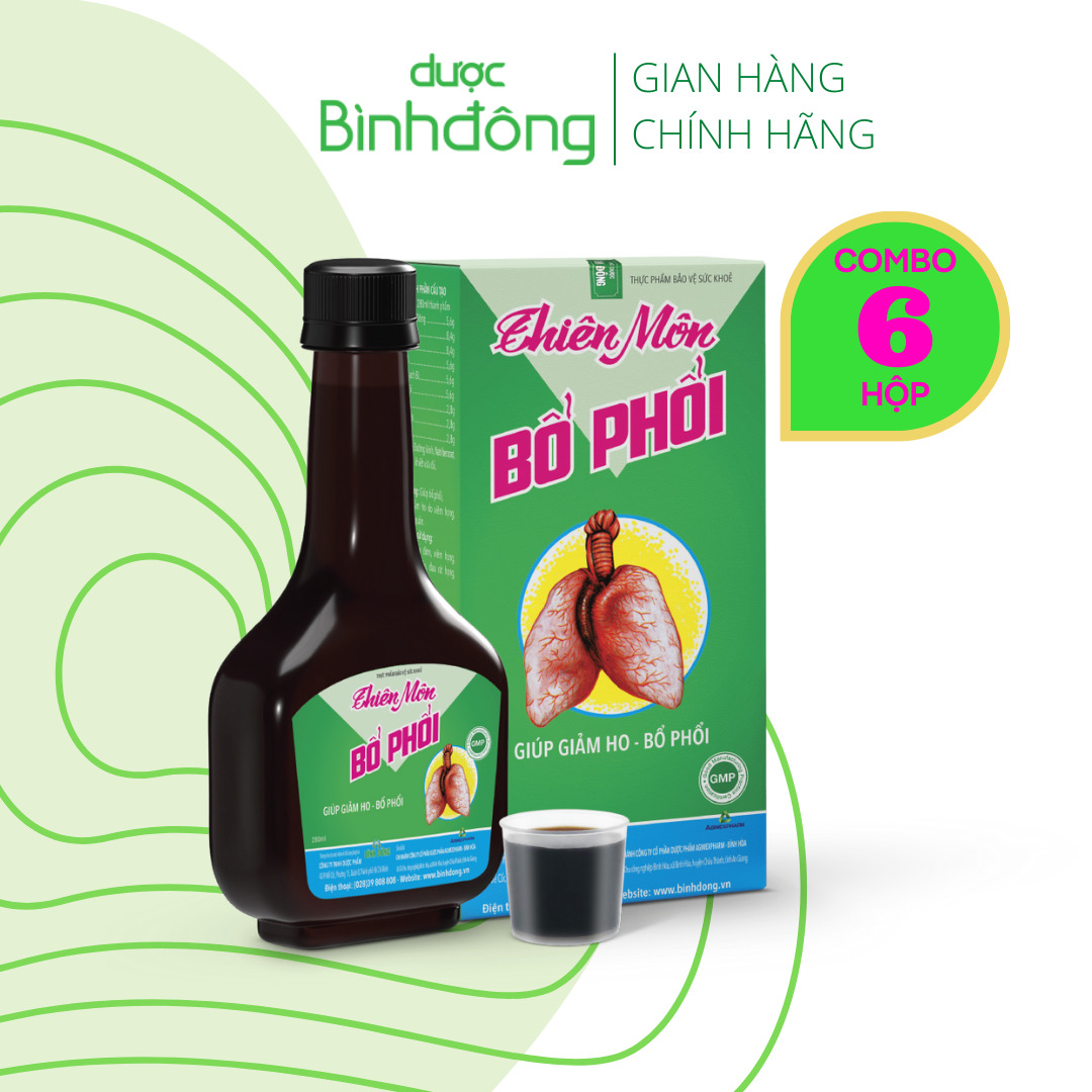 Combo 6 chai Thiên Môn Bổ Phổi Bình Đông – Giảm ho nhanh chóng, Bổ phổi thật hay – Chai 280ml