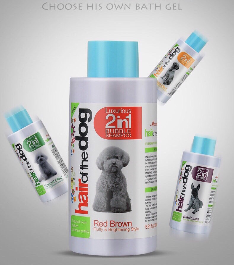 Sữa Tắm Cho Chó Lông Nâu Đỏ - Tối Màu 2in1 Đức