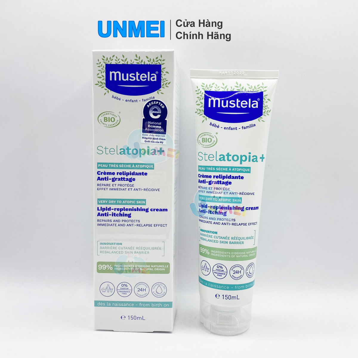 Kem dưỡng da mặt và toàn thân da chàm cho trẻ sơ sinh, trẻ em và cả gia đình stelatopia cream mustela 150ml