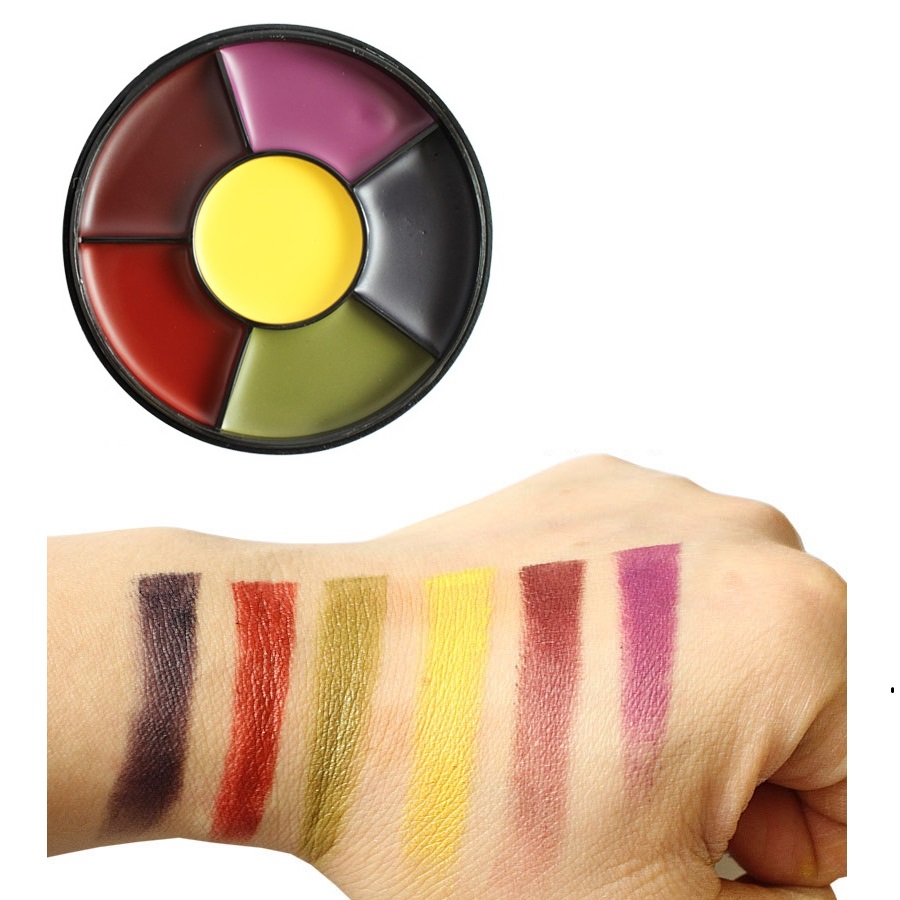 Kem Nền Dạng Hộp Tròn 6 Màu Hóa Trang Vết Thương Dùng Cho Biểu Diễn Sân Khấu, Thời Trang, Sự Kiện, Dạ Hội, Hiệu Ứng Tốt
