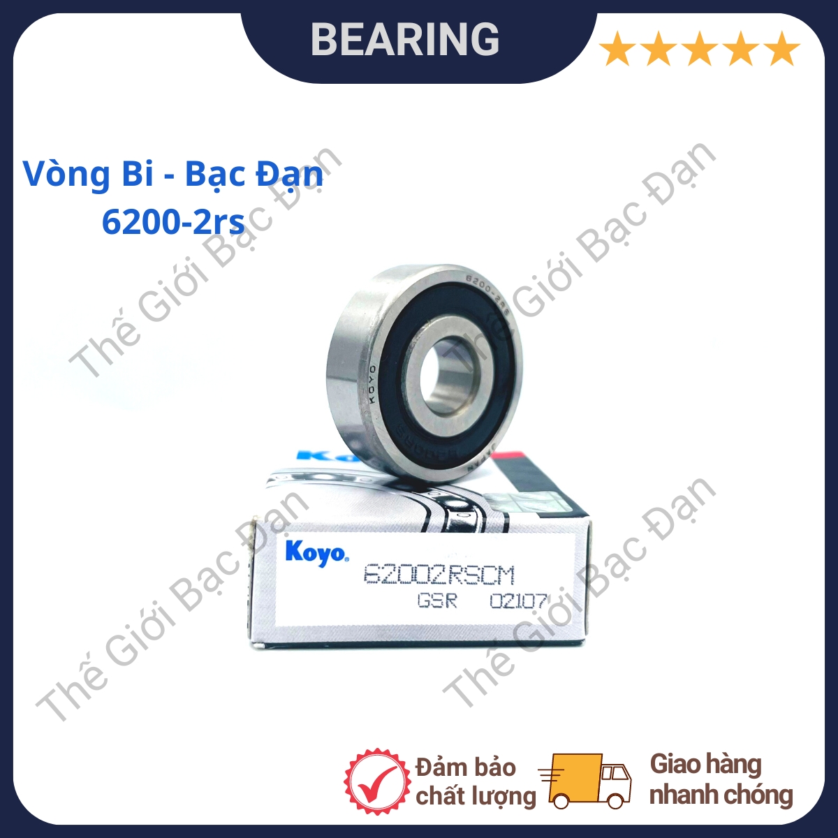 Vòng bi bạc đạn 6200 - 2rs koyo - hàng đẹp - chất lượng cao - thế giới bạc đạn