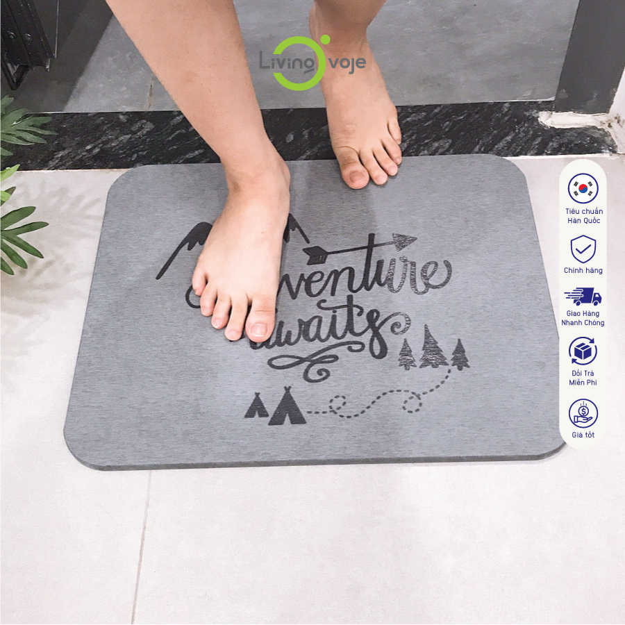 Thảm đá thấm nước nhà tắm [size nhỏ-450x390mm] thảm chùi chân, thảm lau chân - thảm thấm nước,  lót úp chén công nghệ Nhật Bản