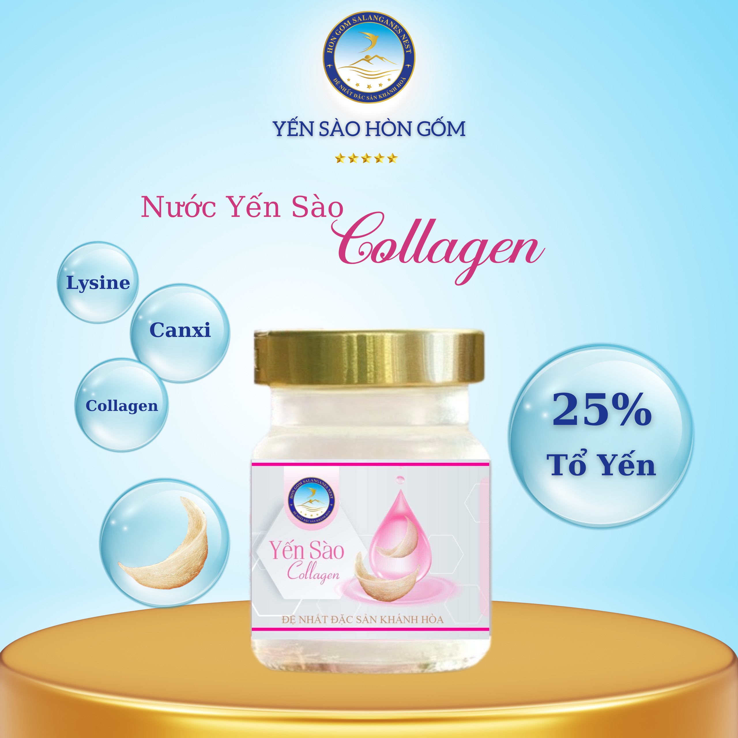 Nước yến sào collagen - yến sào hòn gốm chính hiệu khánh hòa - hgnest