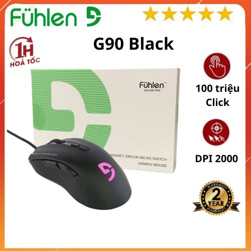 Chuột gaming Fuhlen G90 Black - Hàng chính hãng, bảo hành 2 năm