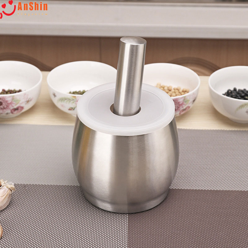 Cối chày Inox 304 cỡ lớn chính hãng AnShin - dáng trống lớn