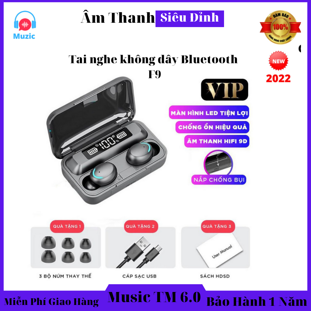 Tai nghe không dây Bluetooth IPX7 F9 Móc tai chống thấm nước Tai nghe Bluetooth Giảm tiếng ồn Tai nghe âm thanh nổi HiFi Tai nghe âm thanh nổi mới