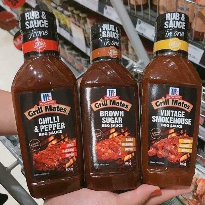 Sốt ướp thịt nướng bbq grill mates 500 gr đủ vị