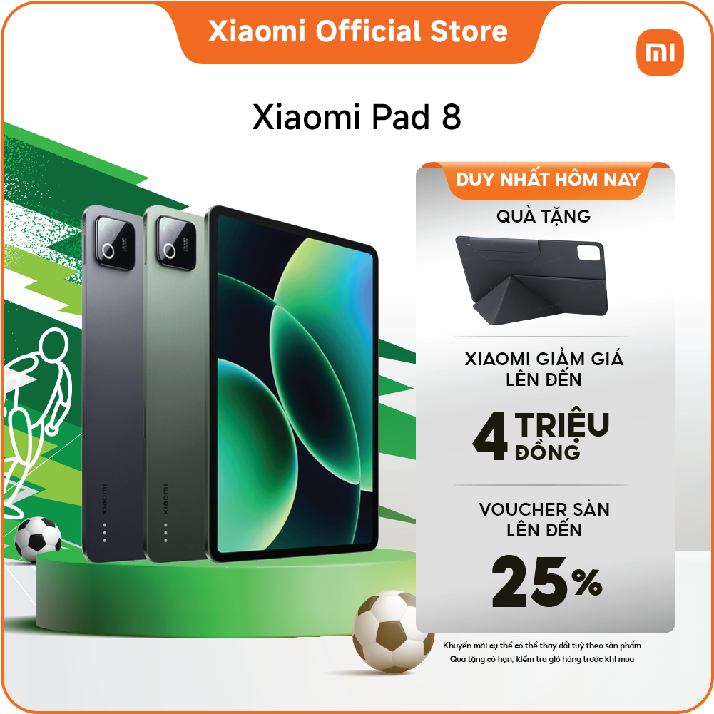 Máy tính bảng Xiaomi Pad 8 (8+128GB|8+256GB)| Pin 9.200mAh (typ) siêu lớn| Màn hình 3.2K 144Hz siêu sắc nét| Vi xử lý Snapdragon 8s Gen 4