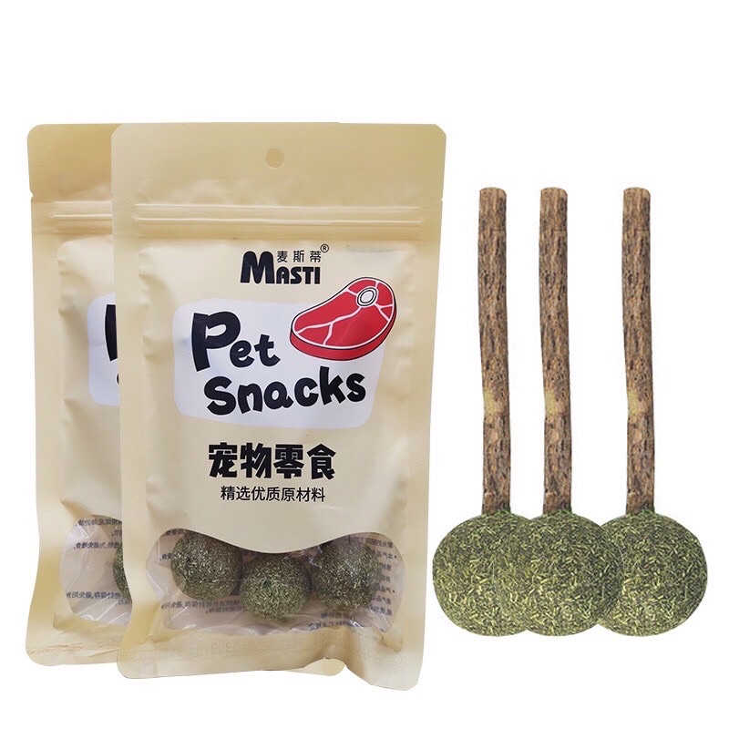 Cỏ mèo, catnip, cỏ bạc hà, kẹo mút cỏ mèo pet snack