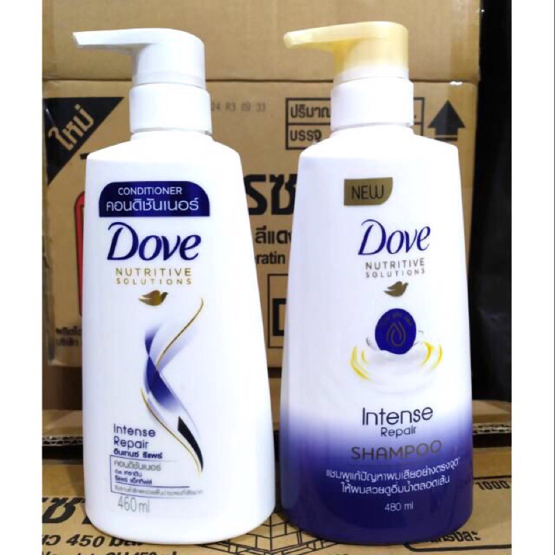 Combo 2 chai dầu gội + xả dove thái lan phục hồi hư tổn