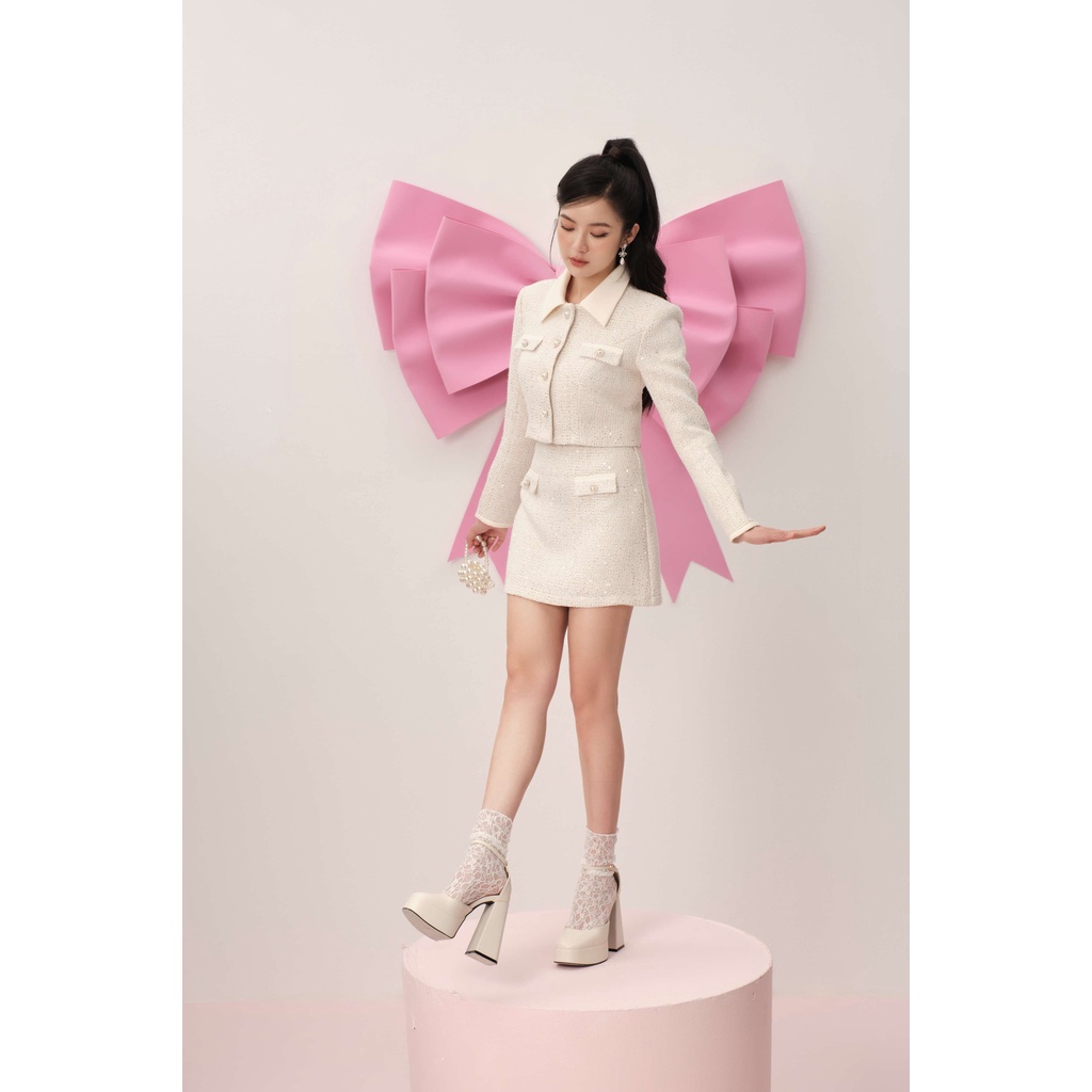 Áo vest kim sa croptop tách lẻ set - size s/m/l- hàng chính hãng- juletbygiang