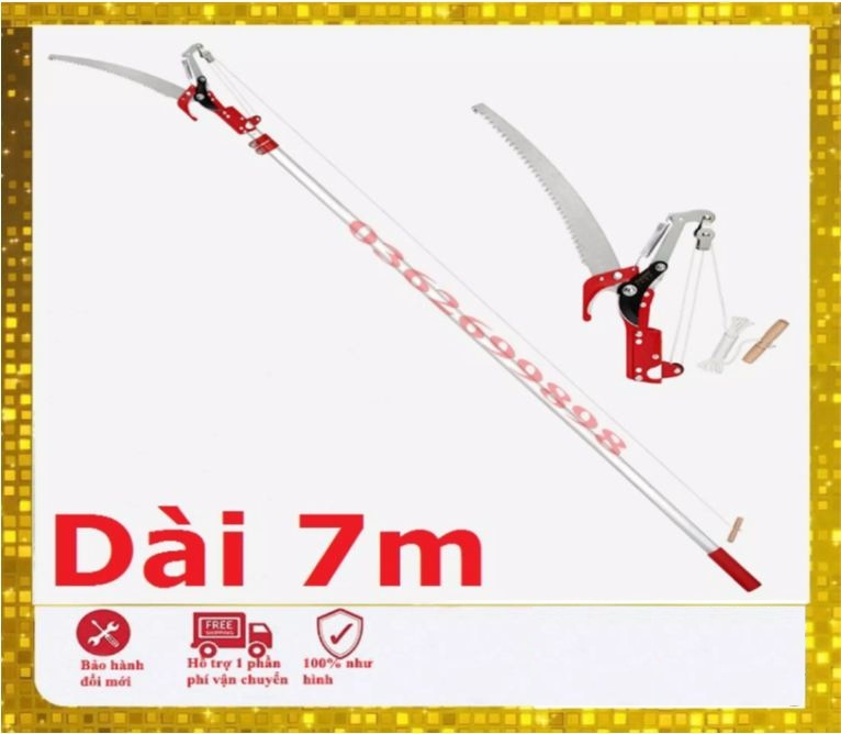 Kéo cắt tỉa cành cây trên cao,hái hoa quả dài 7m,kéo hái hoa quả trên cao giật dây