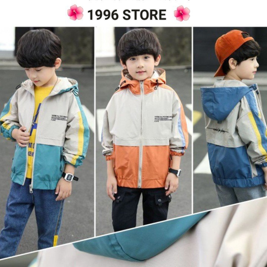 Áo Khoác cho bé, Áo khoác gió 2 lớp cho bé trai bé gái từ 14kg đến 40kg Phối Màu Cực Xinh B6