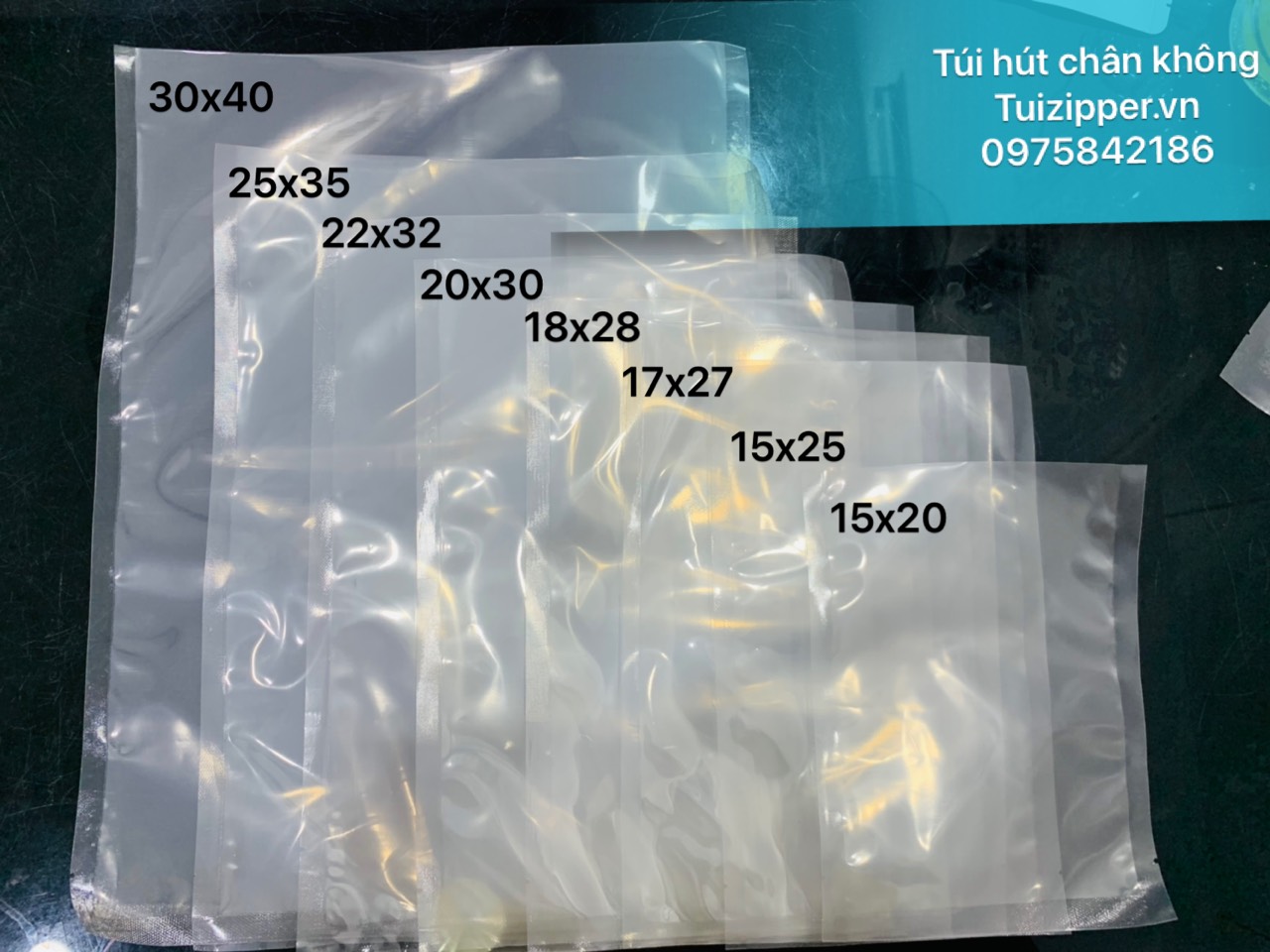 1 Kg Túi Hút Chân Không PA 2 Mặt Trong Độ Dày 10 Dzem