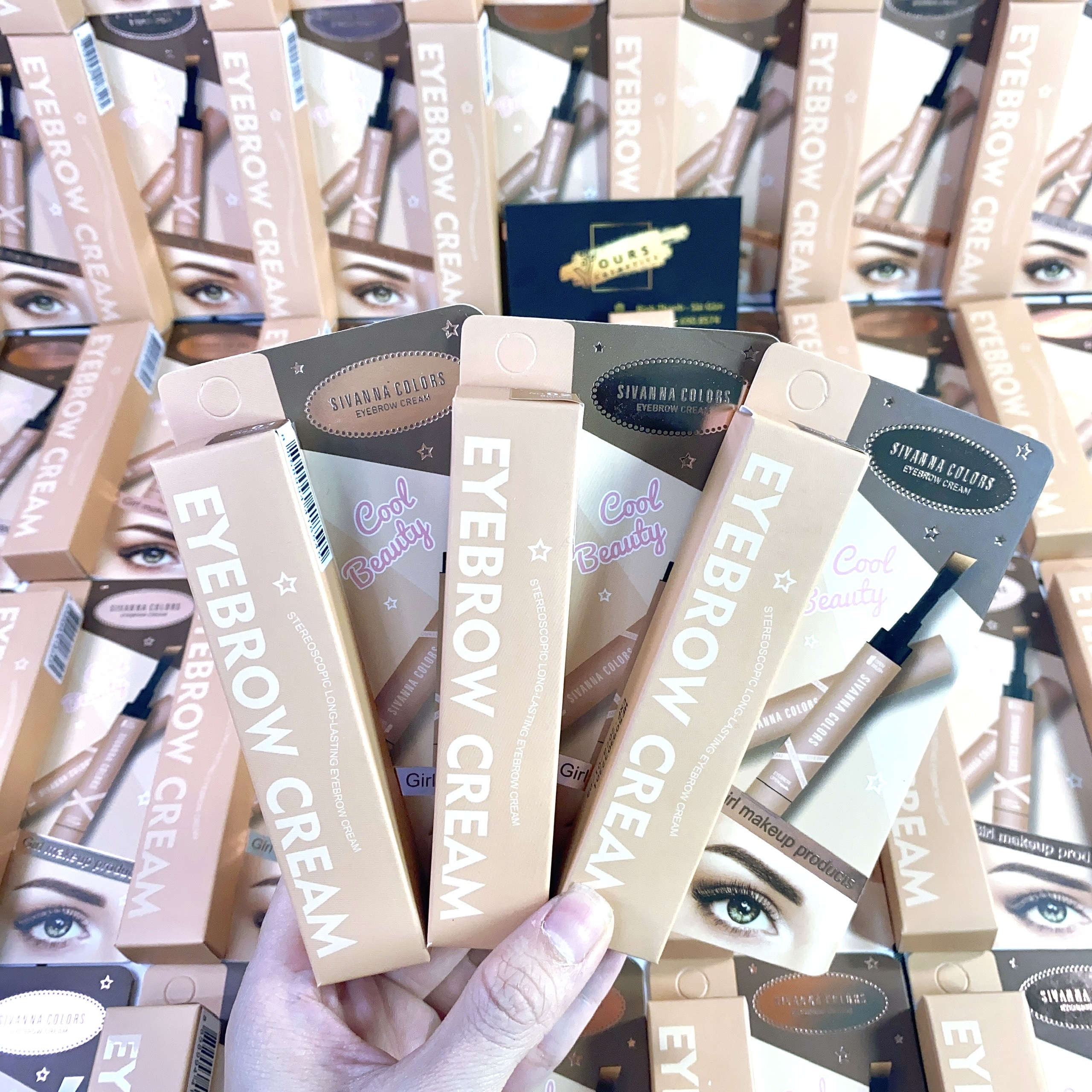 Gel kẻ chân mày chống thấm nước kèm cọ Sivanna Eyebrow Cream HF5093
