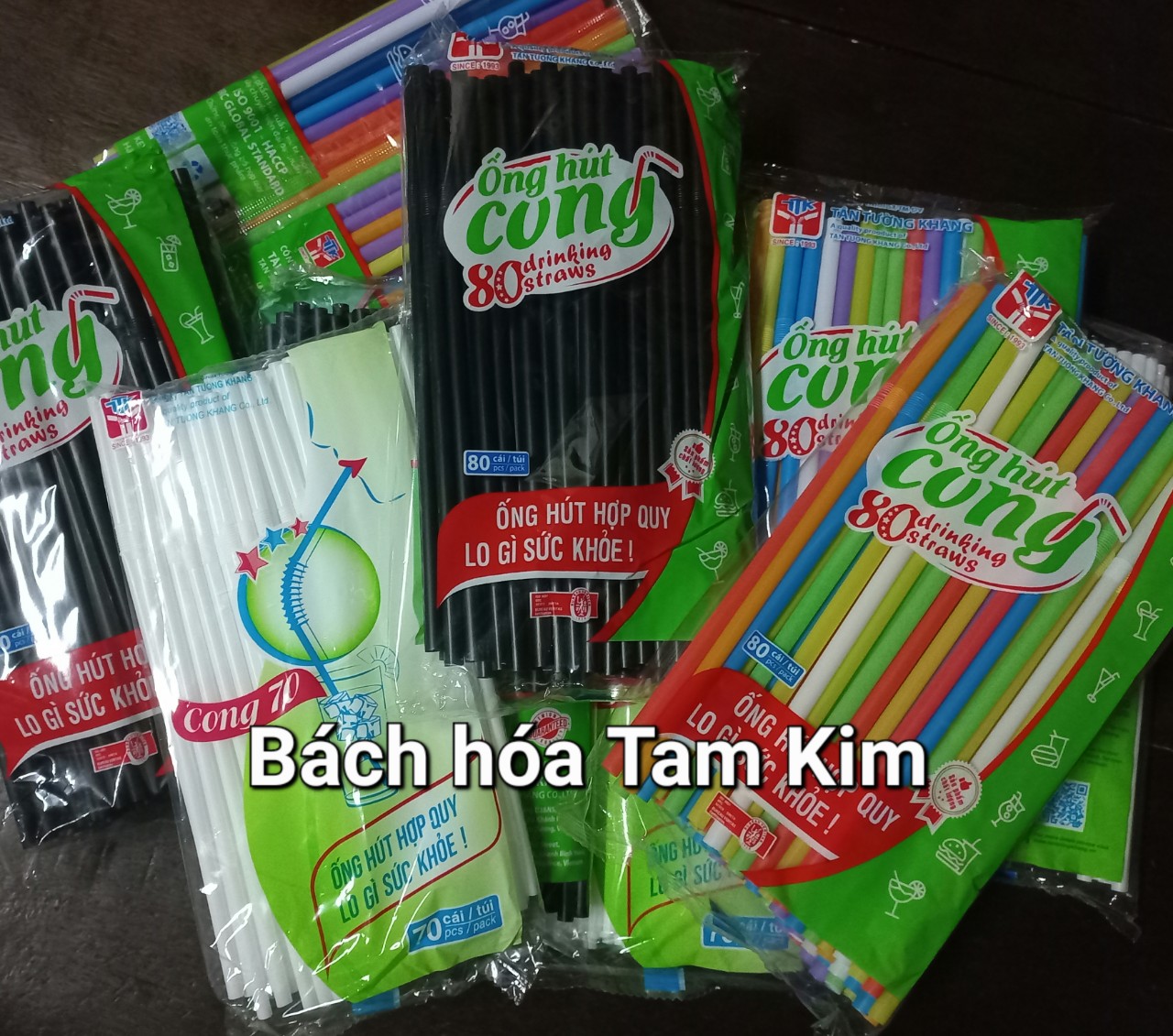 Ống hút cong phi 6 - nhiều màu và màu đen