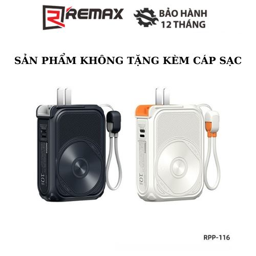 Cốc Sạc Kiêm Pin Dự Phòng REMAX RPP-116 Sạc Không Dây Magnetic 10000mAh 1 Cổng USB 1 Cổng Type C và 1 Cổng Lning Tích Hợp Cáp Type C và Lning QC3.0 PD Max 15W + 22.5W