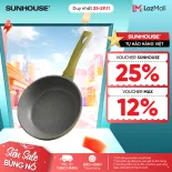 Chảo siêu bền đá sâu đáy từ Sunhouse Trendy SBD24-26-28-30MA - Chống dính 3 lớp - Lòng chảo sâu  - Dùng mọi loại bếp
