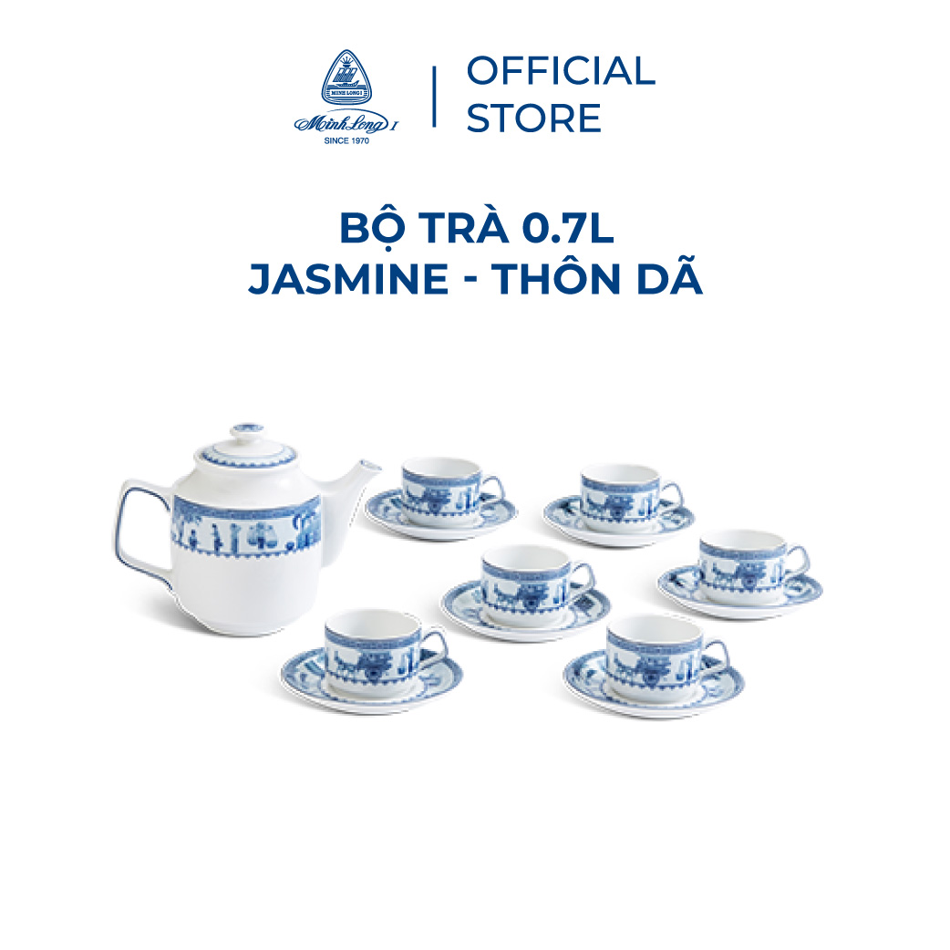 Bộ trà sứ minh long 0.7 l - jasmine - thôn dã