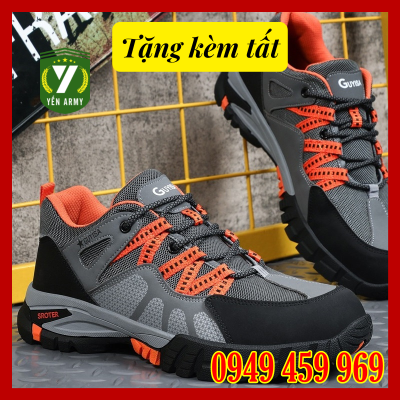 Giày Bảo Hộ Lao Động Nam Thể Thao GUYISA 1105 Chính Hãng - Hàng Cao Cấp Chống Đinh Chống Cắt Siêu Bền - Tặng Tất Chân