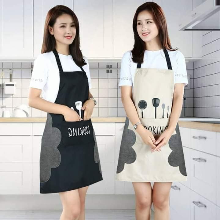Tạp dề làm bếp, tạp dề chống thấm nước loại đẹp mẫu cooking, tạp dề nhà bếp cooking, chống thấm nước.