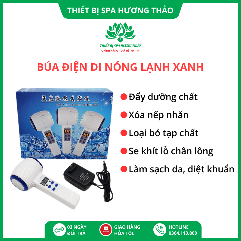 Búa Nóng Lạnh Điện Di , Máy Điện Di Nóng Lạnh Xanh có ánh sáng sinh học