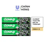Combo 3 Kem Đánh Răng Closeup Giúp Làm Trắng Răng Tự Nhiên Sau 2 Tuần Với Chiết Xuất Than Hoạt Tính và Bạc Hà 230G/Tuýp