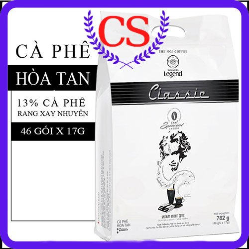 Cà Phê Sữa Hòa Tan Trung Nguyên Legend Classic - Bịch 46/50 gói cafe hàng chính hãng FREESHIP