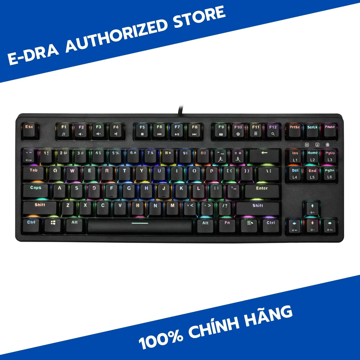 Bàn phím cơ e-dra ek387 rgb huano switch - hàng chính hãng