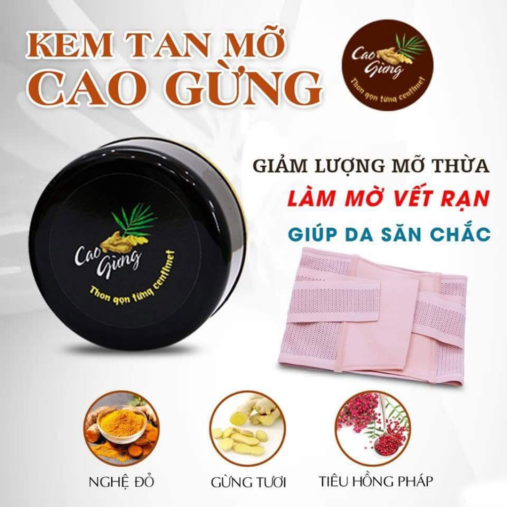 CAO GỪNG TAN MỠ CÁT TƯỜNG 200GR - Tặng đai nịt bụng cao cấp -