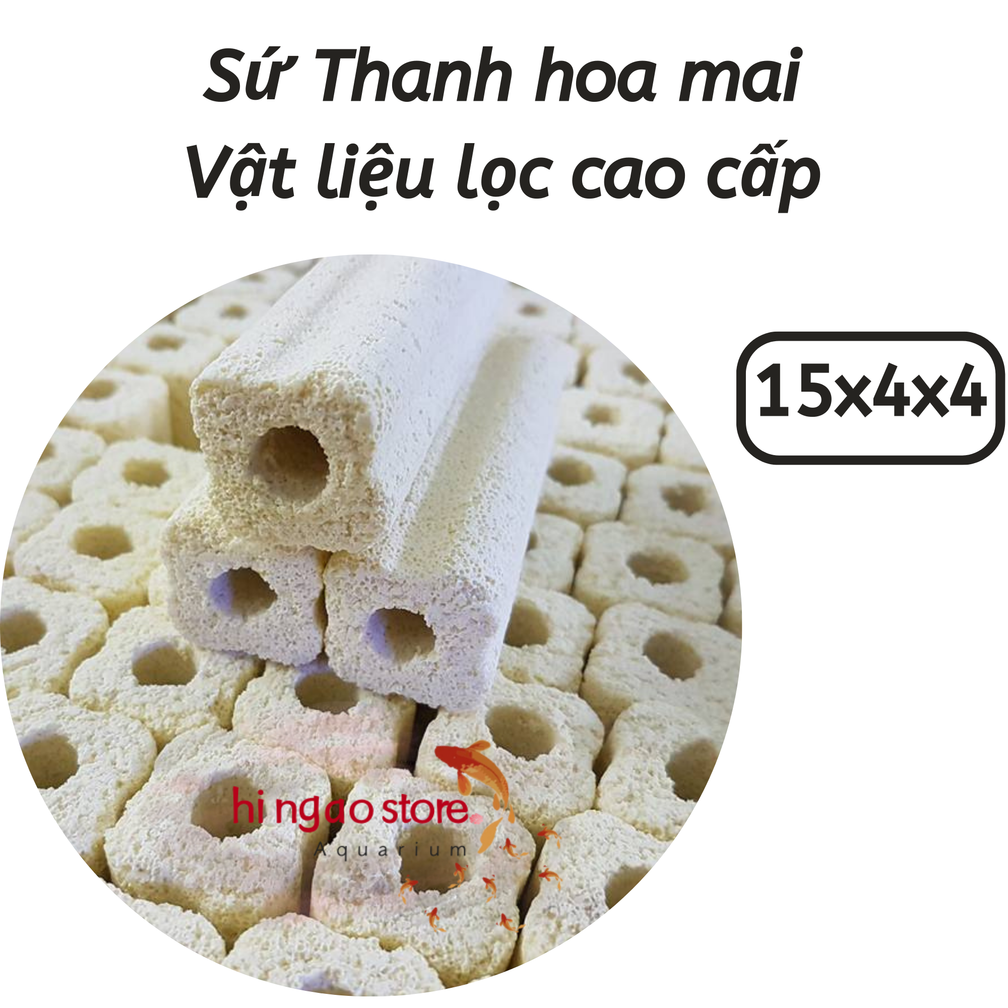 Sứ thanh hoa mai 15x4x4cm - Phụ kiện lọc, vật liệu lọc | Hingaostore.