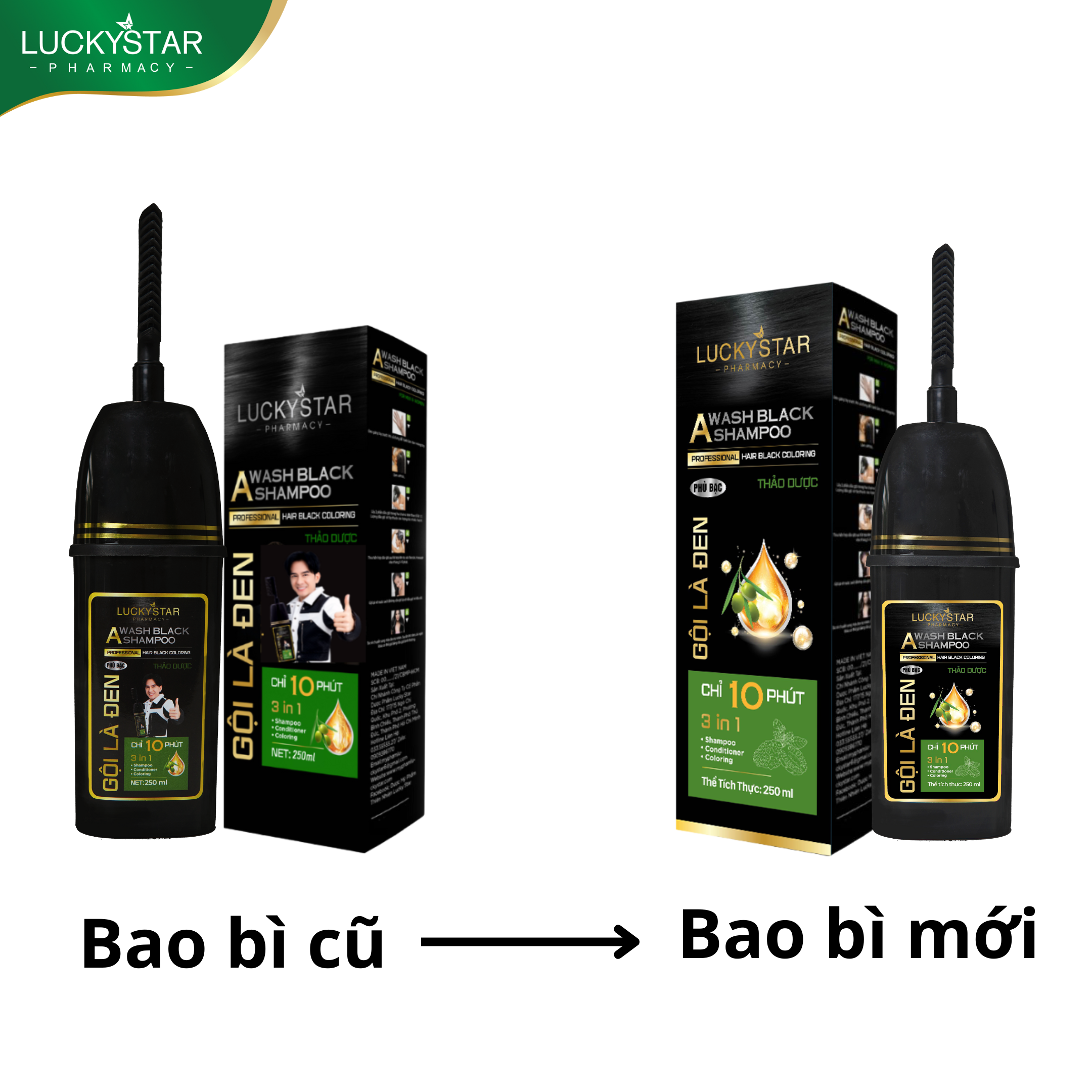 Gội Là Đen Thảo Dược Cao Cấp Lucky Star