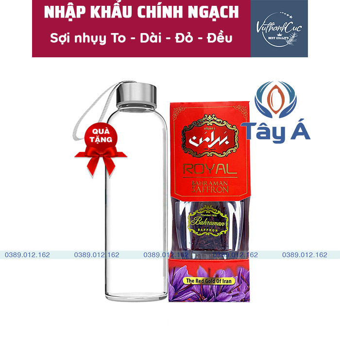 Saffron bahraman - nhụy hoa nghệ tây saffron tây á + tặng bình thủy tinh cao cấp