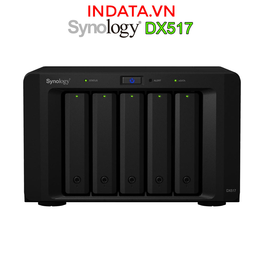 Bộ lưu trữ mở rộng Synology DX517 qua cổng eSATA, 5 khay ổ cứng 3.5inch 2.5inch, hàng chính hãng