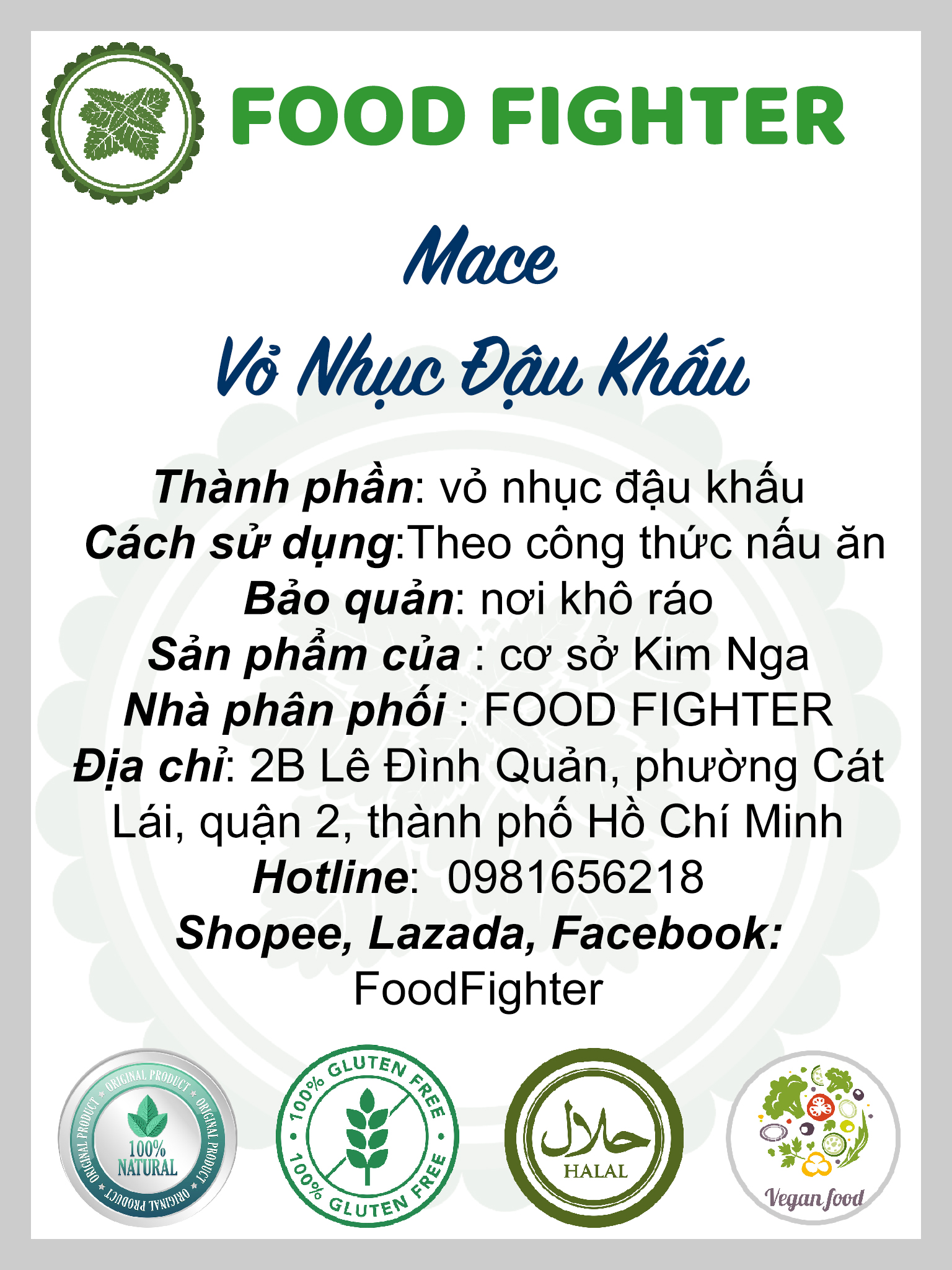 Vỏ nhục đậu khấu nguyên vỏ- mace - hũ 120ml