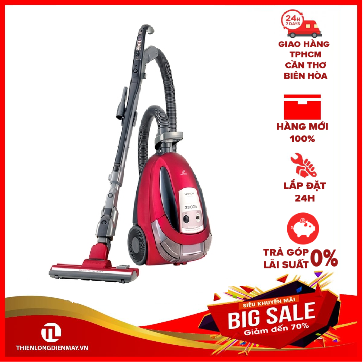 Máy hút bụi hitachi cv-su23v 24cv 2300 w - trả góp 0% - giao toàn quốc - ngoài hcm tính phí