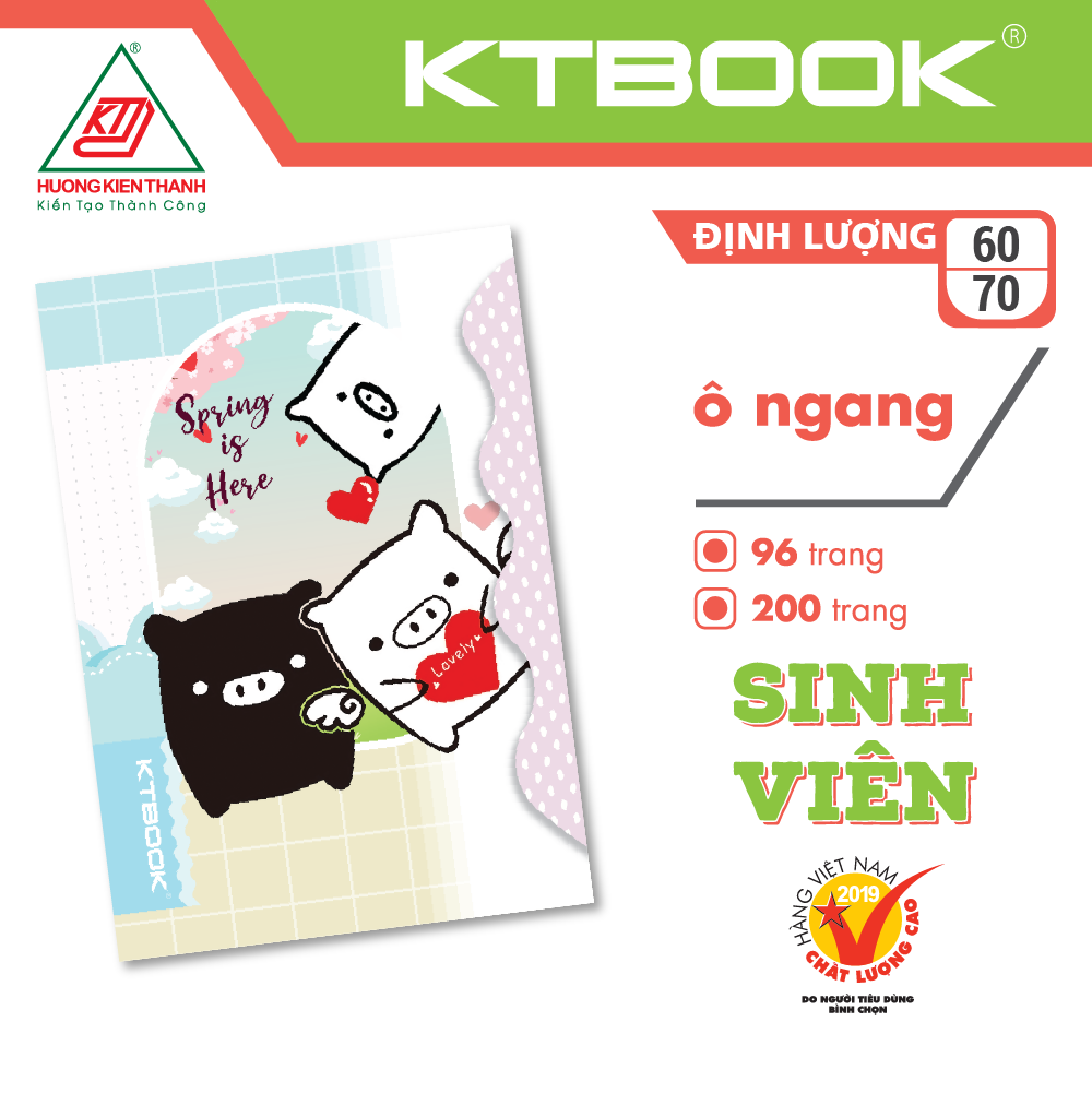 Combo 5 cuốn Tập sinh viên khổ lớn cao cấp ĐL 60 (200 trang)