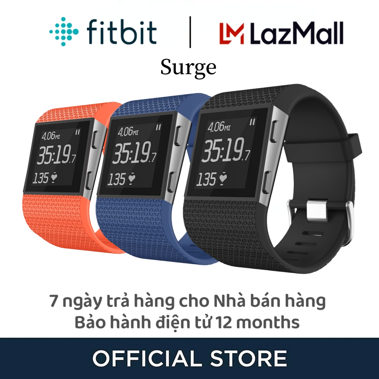 【48 giờ vận chuyển 100% Chính hãng Đồng hồ Fitbit Surge GPS+Giám sát HR