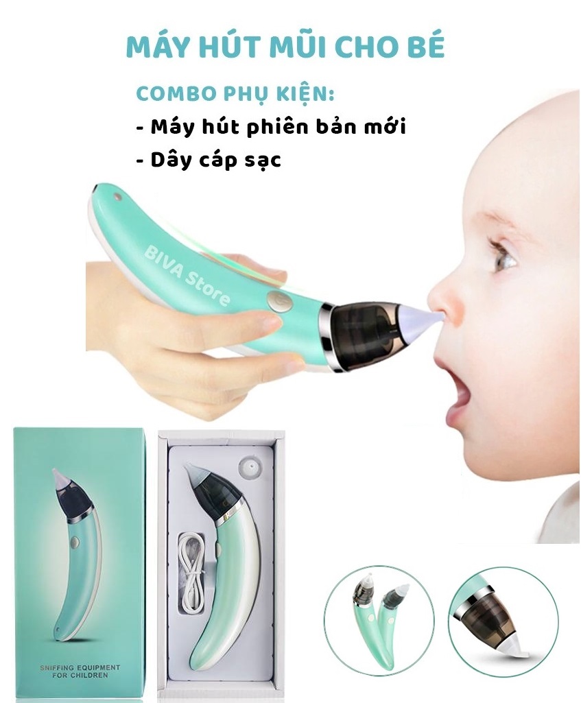 máy hút mũi cho trẻ nhỏ chất lượng tốt được công nhận Máy hút mũi cho bé + Tặng thêm 1 đầu hút Silicon Lực hút mạnh mẽ, không gây đau, không làm bé khóc an toàn cho bé yêu