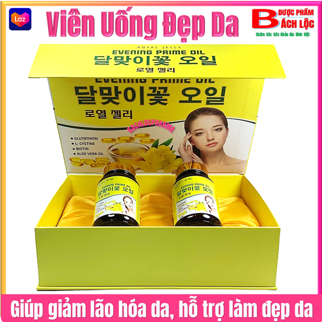 Hộp 2 lọ Viên Uống Tinh Dầu Hoa Anh Thảo Royal Jelly Evening Prime Oil cân