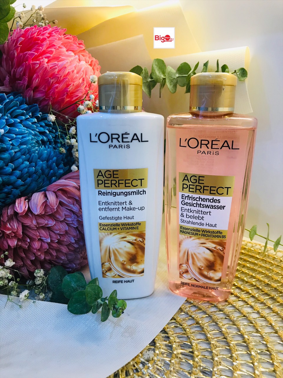 Nước hoa hồng & sữa rửa mặt loreal age perfect dành cho tuổi 30+ - 200ml