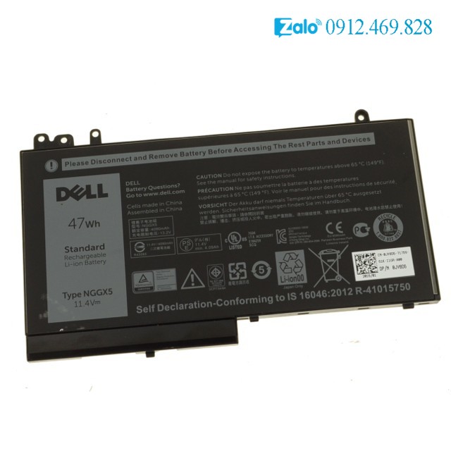 Pin laptop Dell Latitude E5270 E5470 E5570, RYXXH NGGX5 - E5470 NGGX5 NGẮN 47WH (ZIN) - 3 CELL