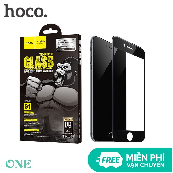 Kính cường lực hoco 3D chính hãng cho ip7 ip8 miễn phí vận chuyển
