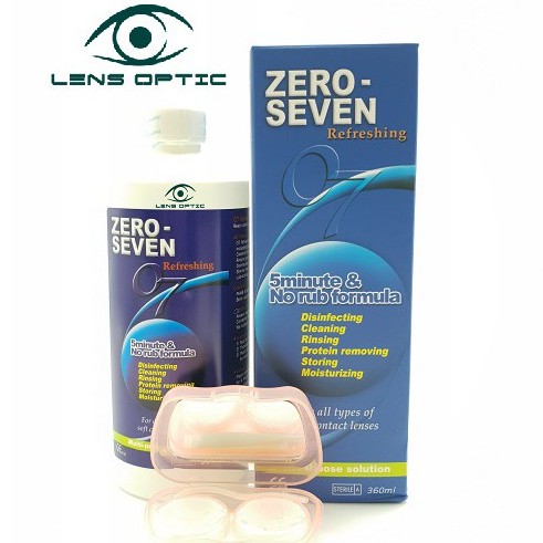 Nước ngâm kính áp tròng, lens Zero Seven 360ml - Lens Optic