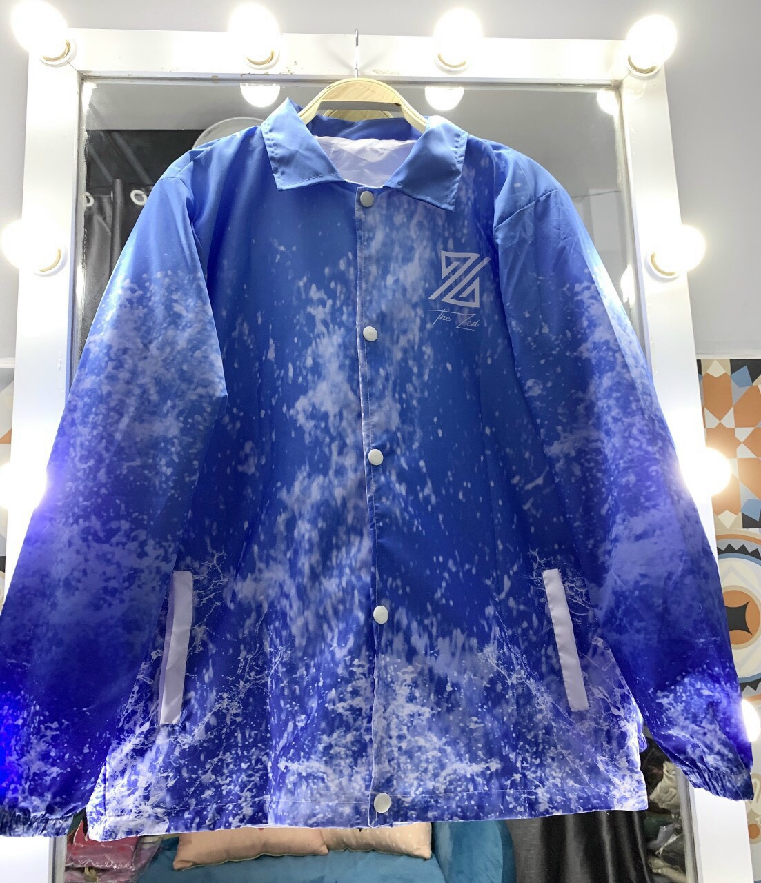 Áo Khoác Dù Loang Cổ Bẻ Nút Bấm Siêu Chất,Chất Dù Mero Dày Dặn Form Áo Dưới 70kg-HIỀN FASHION