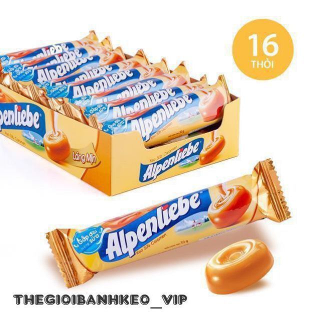 Kẹo Alpenliebe Vị Sữa Caramel gói 16 thỏi